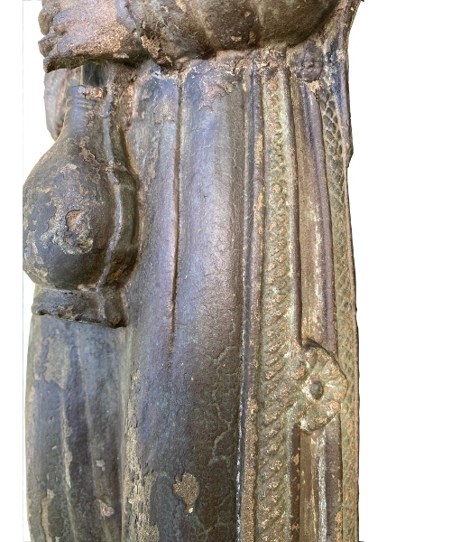 Polychrome Steinfigur.-3