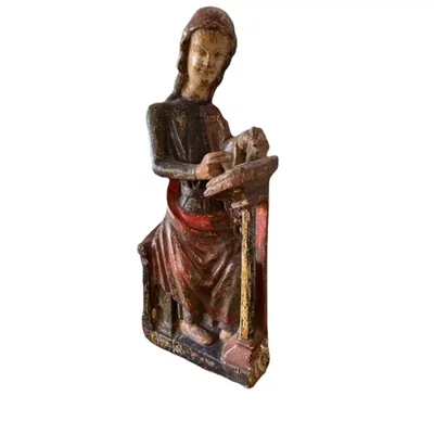 Heiliger Johannes Evangelist. Polychrome Holzskulptur Ansicht Nummer 1