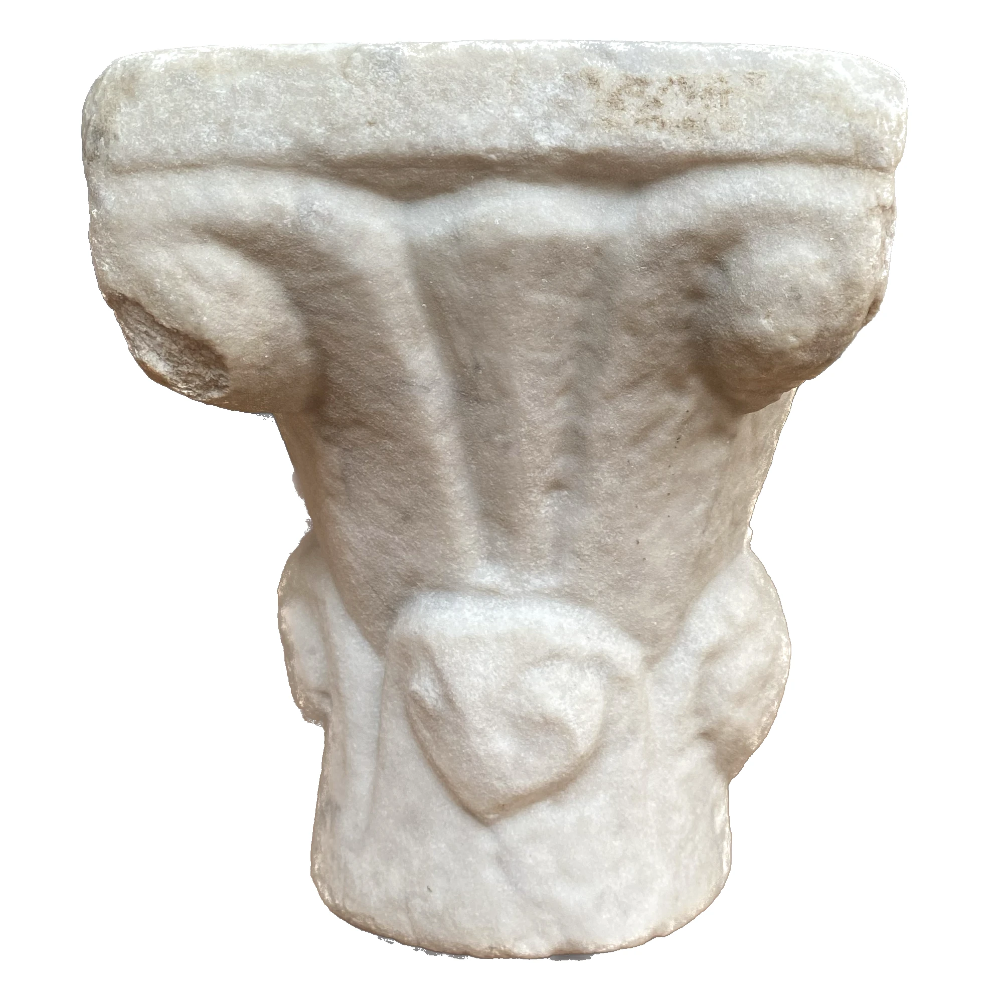 Romanesque marble capital.-1