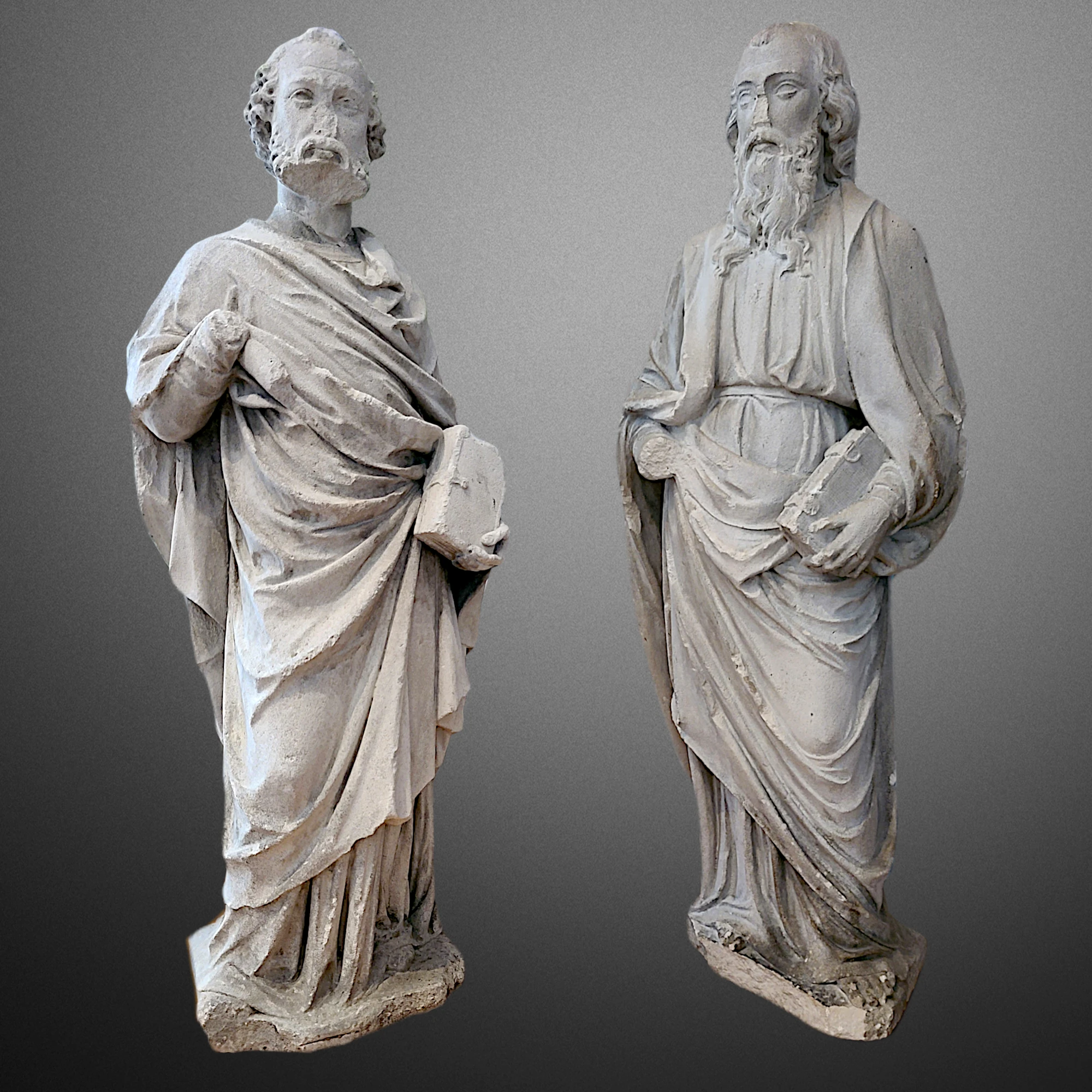 Gothic sculptures of the apostles Peter and Paul.-1