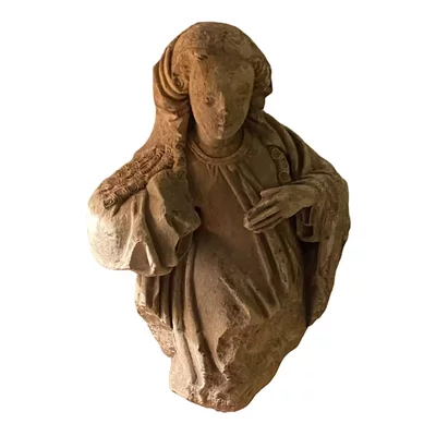 Important bust of a virgin of the Annunciation. Gothic art. View number 2