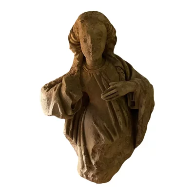 Important bust of a virgin of the Annunciation. Gothic art. View number 3