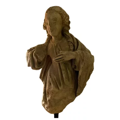 Important bust of a virgin of the Annunciation. Gothic art. View number 4