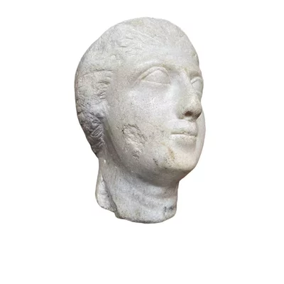 Ancient Greek marble head. Hellenistic period.  Arsinoe III Philopator View number 1