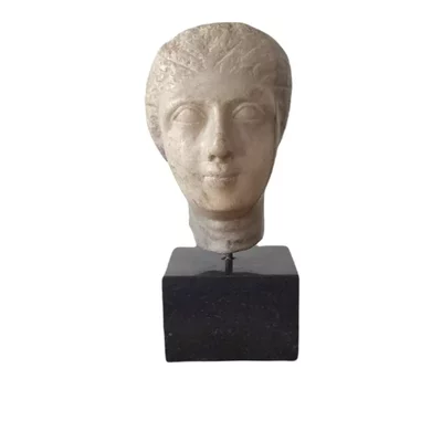 Ancient Greek marble head. Hellenistic period.  Arsinoe III Philopator View number 4