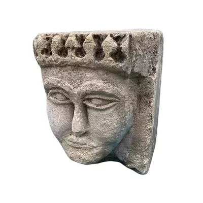 Corbel depicting a crowned queen. Romanesque art Poitou. View number 1