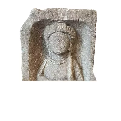 Merovingian late antiquity tombstone. Merovingian funerary art. View number 2