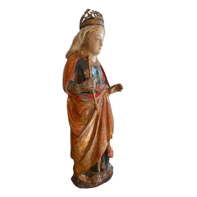 Catalan Gothic Virgin. Polychrome wood. View number 1