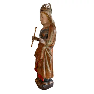 Catalan Gothic Virgin. Polychrome wood. View number 2