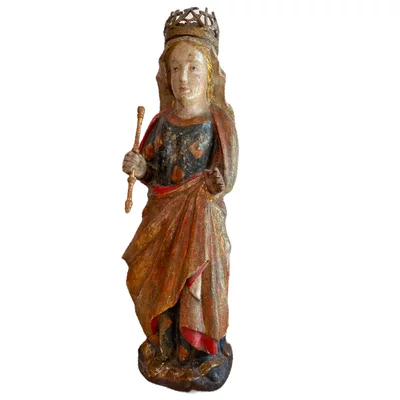 Catalan Gothic Virgin. Polychrome wood. View number 3