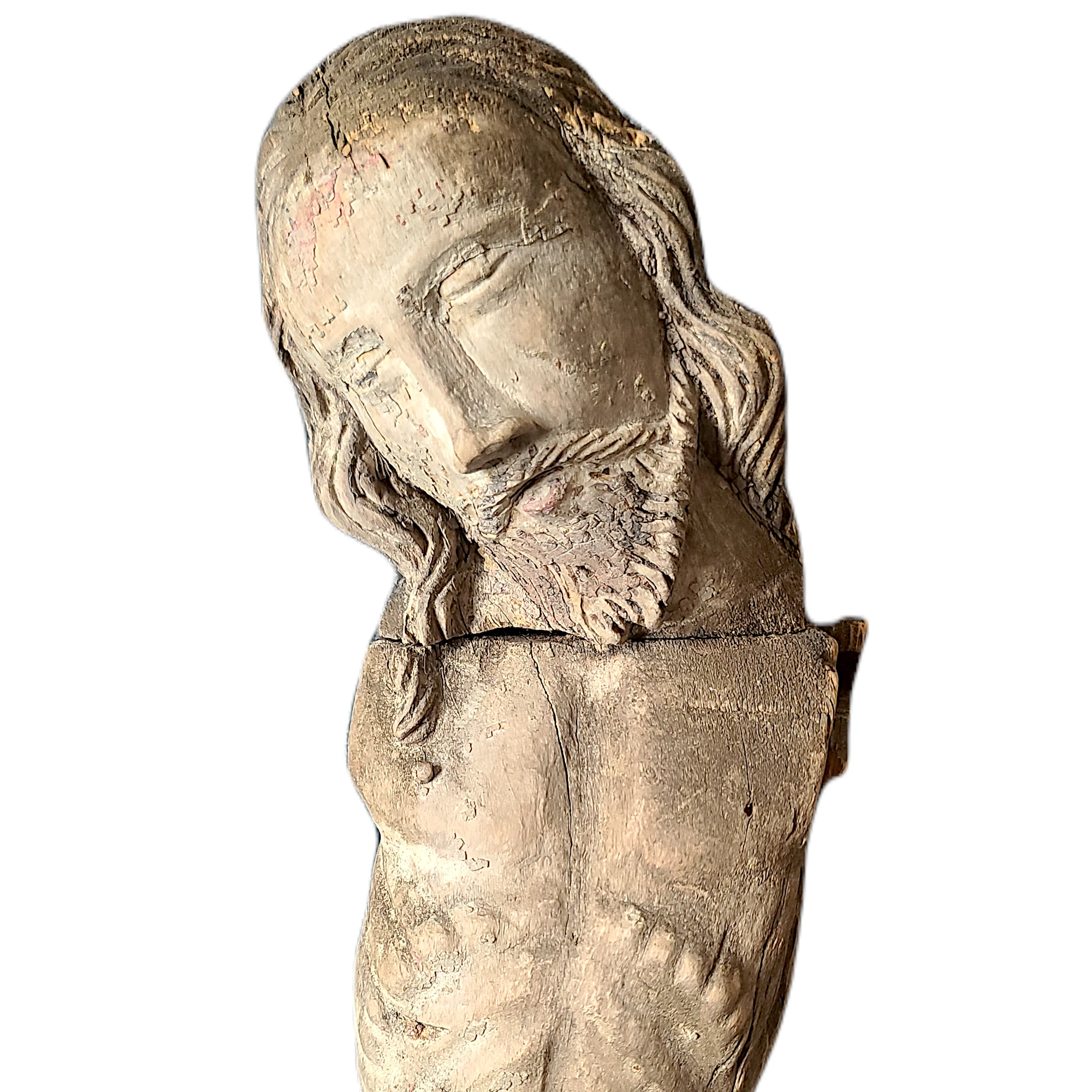 Christ triomphant sculpture bois polychrome.-2